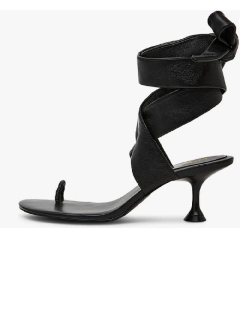 YDN Black Stylish Open Toe Low Heeled Sandals Strappy Ankle Wrap Lace Up Shoes